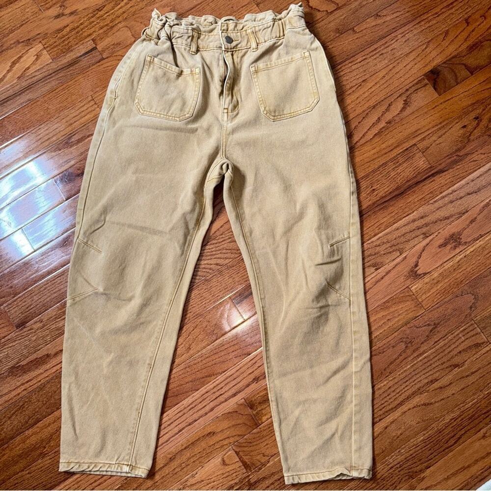 Bohme Beige Tan Patch Pocket Barrel Jeans Size M